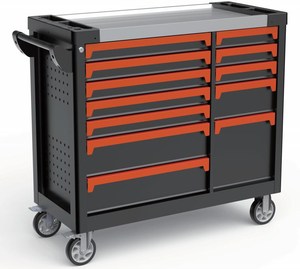 Heavy Duty 12-Drawer Rolling Stainless Steel <strong>Tool</strong> <strong>Cabinet</strong> Storage Cart With Lockable Side Door OEM For Garage Workshop - Product Image 1