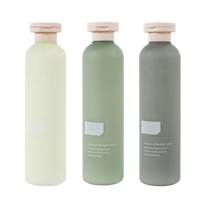 Custom 220ml 500ml Empty Pe Plastic Bottle Frosted Surface Squeeze Bottle Body Lotion Shampoo Containers With Flip Top Cap