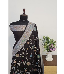 Sari en Georgette Tassur Pur, Tissé à la Main, Séchage Rapide, Protection Solaire, Idéal pour les Fêtes, Artisanat Traditionnel Banarasi Tilfi Meena - Product Image 1