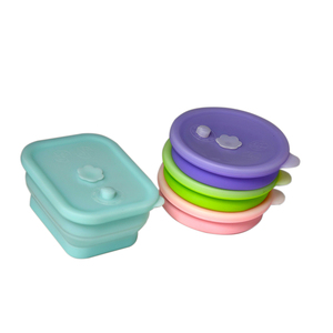 Foldable Bpa Free Microwave Reusable Collapsible Containers Folding Food Storage 4 Silicone Lunch Box Bento sets