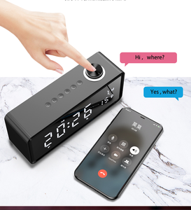 Yayusi belle apparence K5 réveil <span class=keywords><strong>Radio</strong></span> FM BT haut-parleurs portables avec Support en métal écran affichage Support horloge TF mains libres - Product Image 2