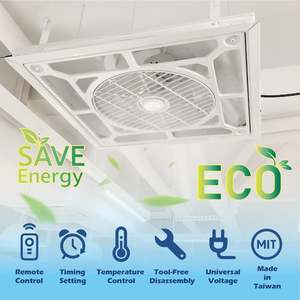 <b>Remote</b> <b>Control</b> White Drop <b>Ceiling</b> <b>Fan</b> Quiet Cooling With Timer For Meeting Room Use - Product Image 3