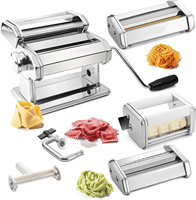 Machine à pâtes Deluxe - Acier inoxydable - 3 accessoires - Prépare 5 types de pâtes (Spaghetti/Fettuccini/Angel)