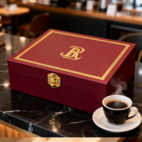 Boîtes à chocolat de luxe avec logo personnalisé, boîte à chocolat rouge, emballage alimentaire de qualité supérieure, boîtes en bois pour bonbons