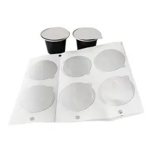 Biodegradable Nespresso Compatible Aluminum Self-Adhesive Foil Lids Soft Food Capsules Printed Cut Embossed Pack Pieces