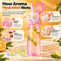 Bouteille d'hydratation personnalisée avec anneaux aromatiques 650ml 750ml, sans BPA, bouteille d'eau de sport OEM ODM