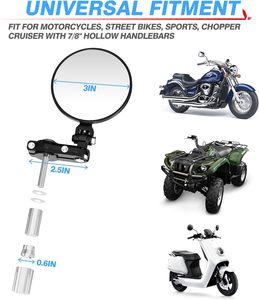 <span class=keywords><strong>Espejos</strong></span> Retrovisores Laterales Universales de Aluminio para Motocicleta ZCLH, 7/8" (22mm), <span class=keywords><strong>Plegables</strong></span>, Convexos, Compatibles con Suzuki Yamaha - Product Image 6