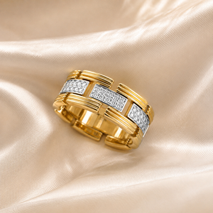Anello elegante bicolore per donna, gioielli minimalisti alla moda - Product Image 3
