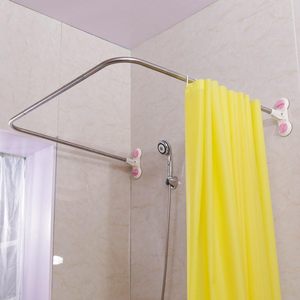 قضيب ستارة دش قابل للطي مثبت على الحائط يوفر قضيب دليل ستارة دش على شكل مروحة - Product Image 5