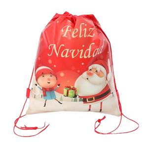 Bolsas de Lino Navideñas Multicolores con Cordón, Adornos para Árboles de Navidad, Bolsas de Regalo, Decoraciones para Fiestas - Product Image 1