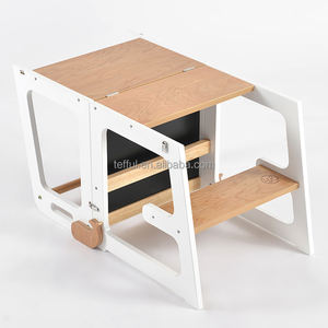 baby learning tower wooden montessori <b>toddler</b> step <b>stool</b> adjustable kitchen helper - Product Image 5
