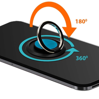 Soporte Magnético Universal de Lujo para Teléfono Móvil, Anillo Giratorio, Agarre Trasero Adhesivo, Compatible con Todos los Teléfonos Móviles