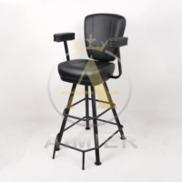 Chaise d'Inspecteur de Casino en Cuir Texturé Noir – Chaises Modernes pour Machines à Sous et Chaises de Poker