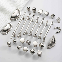 Tiradores y Perillas Modernos de Aleación de Zinc Pulido Cromado Brillante Plateado para Muebles, Armarios, Cajones y Puertas, Ideales para Dormitorios, Baños y Hoteles