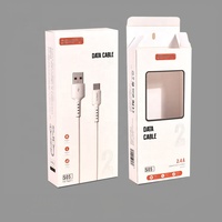 Boîtes en papier rigide recyclables personnalisées pour l'emballage de produits électroniques, laminage mat, emballage de câbles de données USB, câbles de charge