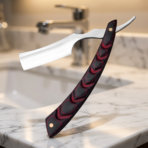 Nouveau design rasoir de barbier manuel à bord droit en acier inoxydable avec manche en bois pliable pour usage facial - Product Image 2