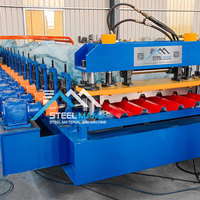 Machine de formage de rouleaux de tôle trapézoïdale en métal coloré populaire de l'Amérique avec boîte de vitesses