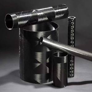 完全カスタマイズ可能な大径3Kカーボンチューブ 100mm-300mm外径 軽量ロール巻きブラックXRカーボンチューブ - Product Image 2