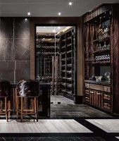 Meuble de présentation de vin extensible en acier inoxydable écologique sur mesure pour la maison