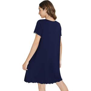 Camisón de Viscosa Personalizado para Mujer, Manga Corta, Cuello en V, Ropa de Dormir Suave y Cómoda - Product Image 3