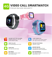 Montre connectée pour enfants LW37 avec écran tactile de 1,44 pouce, carte SIM 4G, SOS, pour garçons et filles, Android IOS, Montre Intelligente Pour Enfants