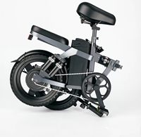 Bicicleta Eléctrica Plegable Urbana de 14 Pulgadas, Motor sin Escobillas de 250 W, Doble Suspensión, Freno de Disco Mecánico, Batería de Litio Extraíble