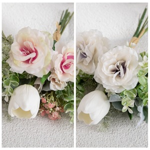 Mi Ziling Fleurs artificielles Bouquet de tulipes Vase en bois Décoration de la maison Accessoires de mariage CF01144 - Product Image 3