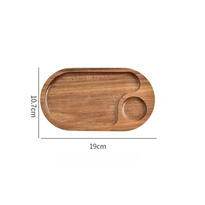 Plateau de service en bois d'acacia, mini plateau à café et thé, plateau à collation écologique, assiette de présentation en bois – Vente en gros - Product Image 5