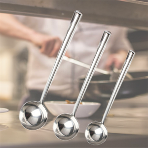 Cucharón de sopa grande de acero inoxidable con mango largo de 28-40 pulgadas, herramienta para Cocinar en casa, apto para lavavajillas - Product Image 5