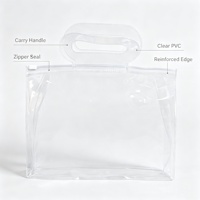 Sacs de rangement en PVC transparents, durables et personnalisables, avec fermeture éclair, imprimés en offset, pour usage cosmétique