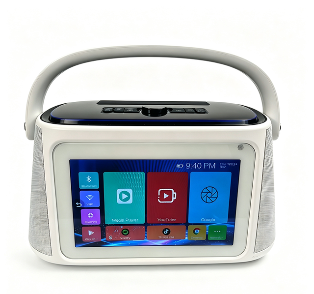 Portable Karaoke System 2x4" Woofer & 2x1.5" Tweeter Android 13 WiFi / 30W Video Display Mini Party Speaker