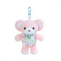 Porte-clés ours en peluche mignon, pendentif animal en peluche doux, breloque de sac de dessin animé, cadeau