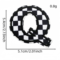 Patchs thermocollants écologiques bicolores lettres et chiffres brodés noir et blanc pour chemises et chapeaux