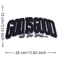 Accessoires vestimentaires : Patch auto-agrippant et patch chenille personnalisé avec lettres 3D, motif 'God Is Good All The Time' et 'Religion Faith', en gros