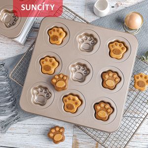 Suncity Cat Paw Cake Mold 9-Cup Non-Stick Baking Pan For Cake Decorating - Product Image 1