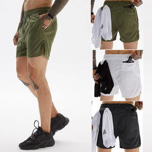 Shorts de sport d'été pour homme personnalisés, 5 pouces, solides, pour l'entraînement, la salle de sport, la course à pied, le fitness, le basketball, 2 poches, écologiques, en laine peignée - Product Image 2