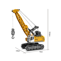 Mini-grue télécommandée en alliage 1:64, véhicule de construction 2,4 GHz avec recharge Type-C, voiture de loisir de bureau rechargeable