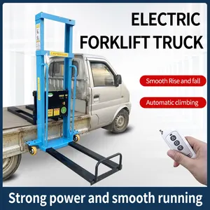 Xe tải gắn xe nâng điện Stacker thủy lực xử lý xe tải nhỏ di động thang máy Hướng dẫn sử dụng xe nâng để dỡ hàng