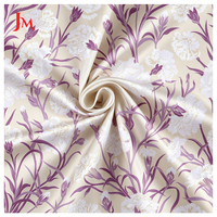 Rouleau de tissu satiné 100% polyester à motif floral imprimé numérique personnalisé, vente en gros pour robe de mariée