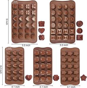 Boîte à <span class=keywords><strong>Chocolat</strong></span> en <span class=keywords><strong>Silicone</strong></span> Moules Bombes de Graisse Snacks Truffes Caramel Bonbons Durs Coeur Rond Étoile Fleur <span class=keywords><strong>Moule</strong></span> Outils de Gâteau - Product Image 2