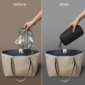 Water Resistant Travel <strong>Bag</strong> <strong>Cable</strong> Organizer for Essentials Accessories Carry Storage <strong>Bag</strong> for Cord&amp;Charger&amp; Phone&amp;Earphone Black - Product Image 4
