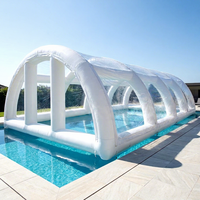 Dôme de piscine gonflable transparent, couverture de piscine imperméable pour l'extérieur