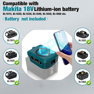 Compatible avec la batterie <span class=keywords><strong>Makita</strong></span> 18V, <span class=keywords><strong>chargeur</strong></span> <span class=keywords><strong>rapide</strong></span>-Type-C/USB PD | avec interrupteur | prend en charge la charge sans fil (batterie exclue) - Product Image 3