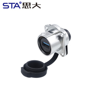 Câble de signalisation de données à affichage LED étanche IP68, connecteur circulaire industriel en plastique et métal, aviation, USB 3.0, LP24