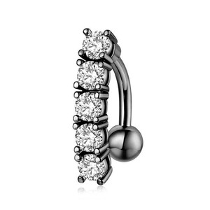 CRYSPURE 14g Anello da <span class=keywords><strong>ombelico</strong></span> in acciaio inossidabile placcato nero da donna, con zircone, <span class=keywords><strong>serpente</strong></span>, luna, rosa, pendente, gioielli per <span class=keywords><strong>piercing</strong></span> all'<span class=keywords><strong>ombelico</strong></span>, all'ingrosso, OEM - Product Image 5