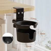 Support de tasse universel réglable à 360 degrés avec pince de fixation et conception anti-chute pour bord de table/bureau, idéal pour tasses à café