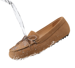 Mocassins <span class=keywords><strong>plats</strong></span> en cuir véritable pour femmes avec nœud décoratif, chaussures de conduite à bout rond et semelle souple pour le quotidien - Product Image 1