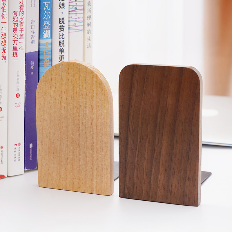 Customized Modern Design Solid Bamboo Bookcase Simple Natural Wood Desktop Bookshelf for Student Office Use for Folder Sorting
