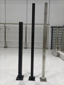 Rampes en verre de couleur noire en acier inoxydable Rampes en acier inoxydable 304 - Product Image 4