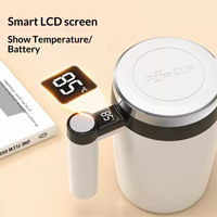 Taza Inteligente con Pantalla LCD de Temperatura, Taza de Café Autoagitadora Recargable por USB, Taza Mezcladora a Prueba de Fugas para Café